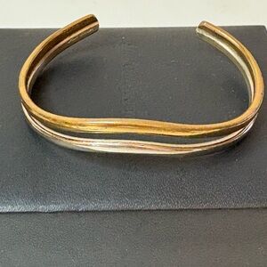 Sergio Lub California Sterling Silver & Copper Two Tone Modernist Bangle